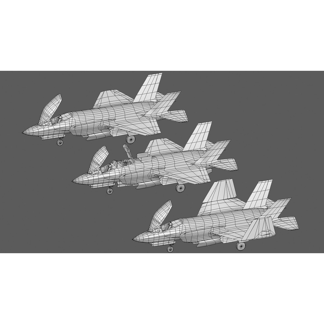 F35A F35B F35C 3D Model – Low Poly Military Aircraft Asset, FBX - View 16