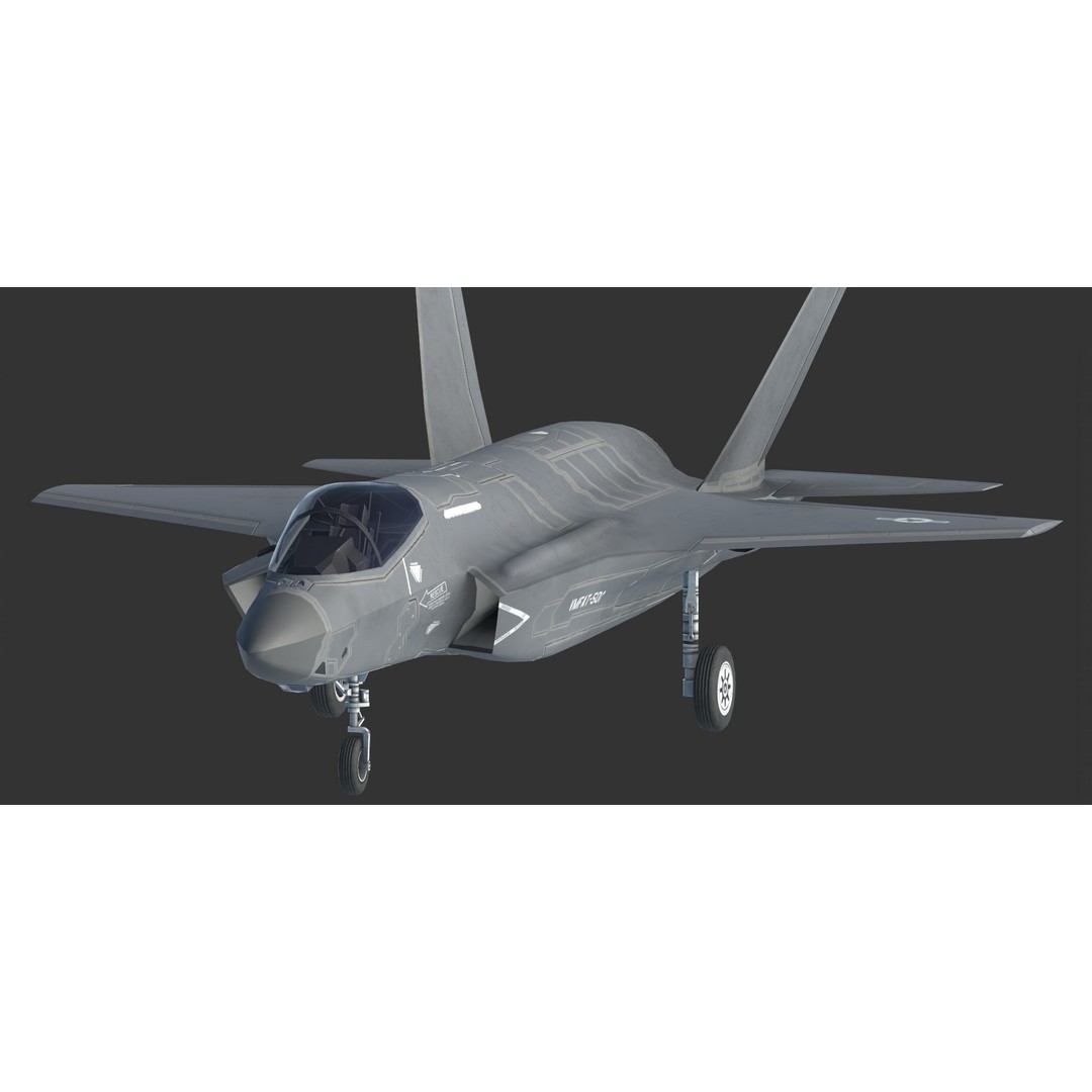 F35A F35B F35C 3D Model – Low Poly Military Aircraft Asset, FBX - View 18