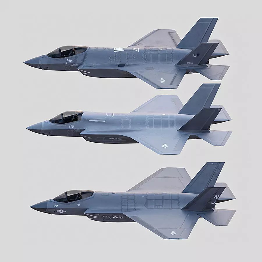 F35A F35B F35C 3D Model – Low Poly Military Aircraft Asset, FBX - View 2