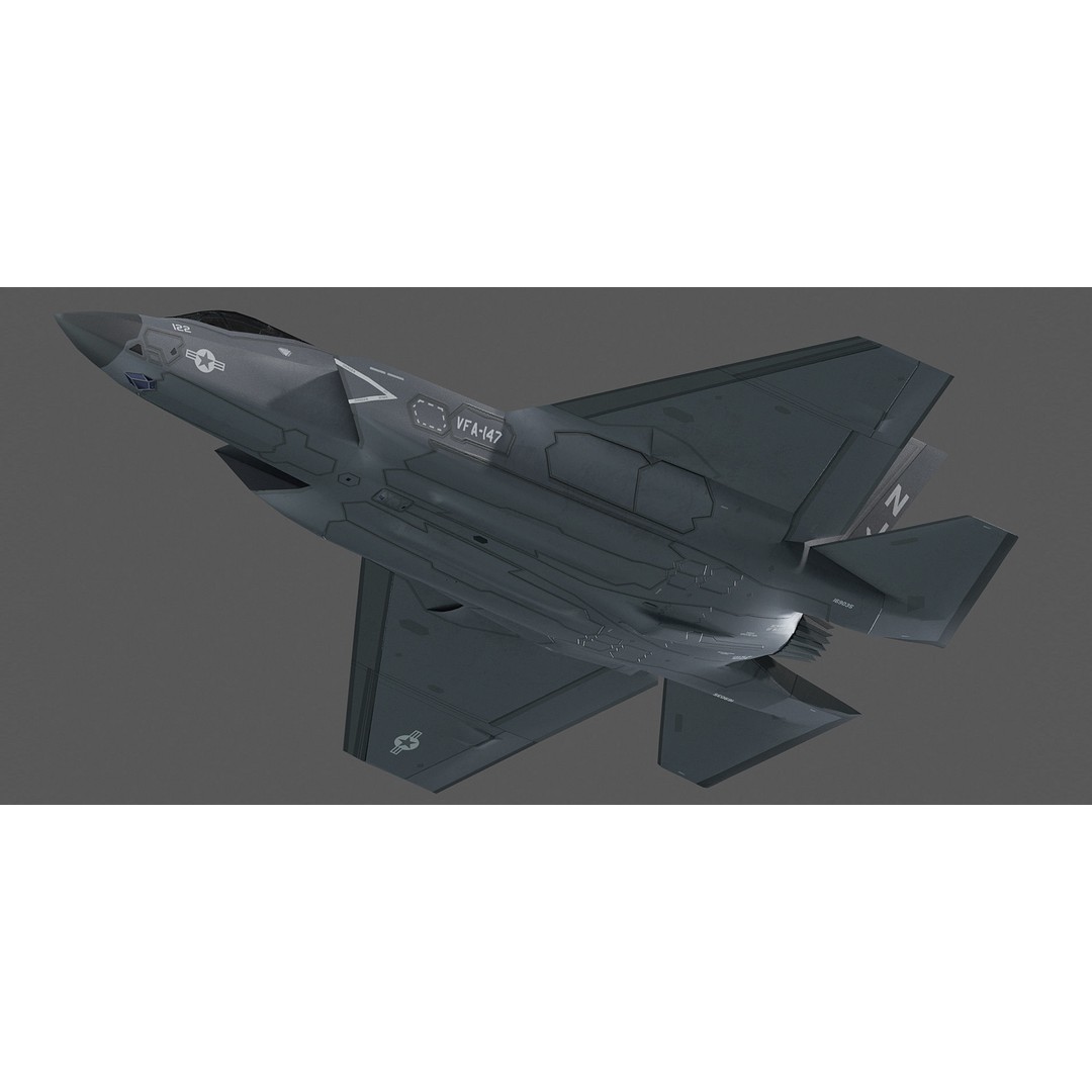 F35A F35B F35C 3D Model – Low Poly Military Aircraft Asset, FBX - View 21