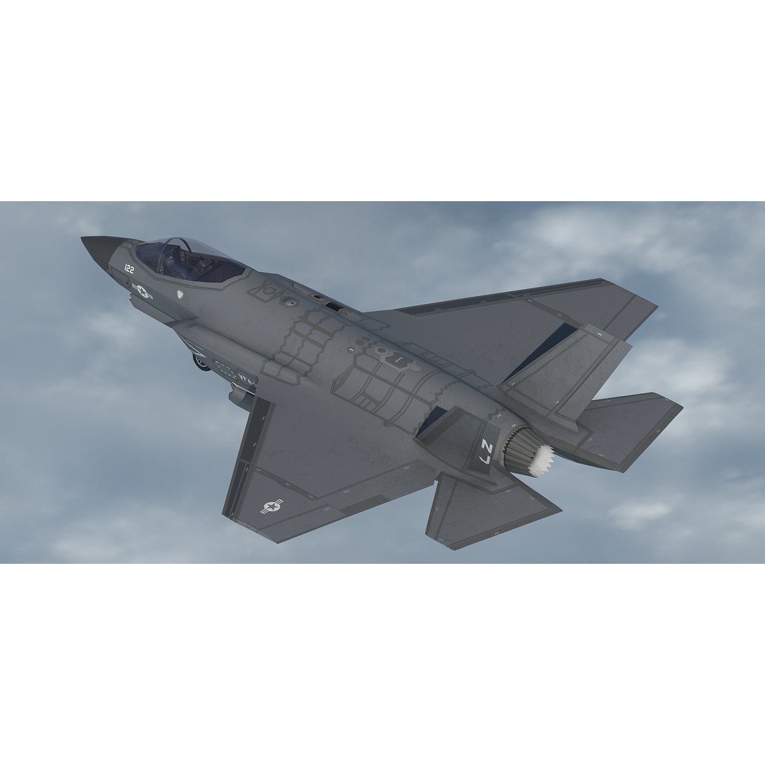 F35A F35B F35C 3D Model – Low Poly Military Aircraft Asset, FBX - View 22