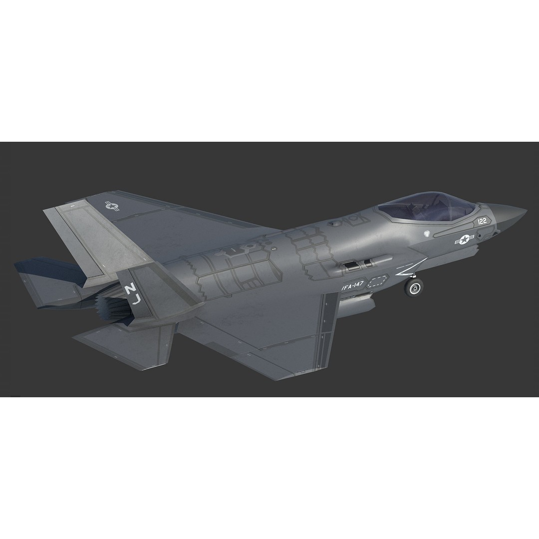 F35A F35B F35C 3D Model – Low Poly Military Aircraft Asset, FBX - View 24