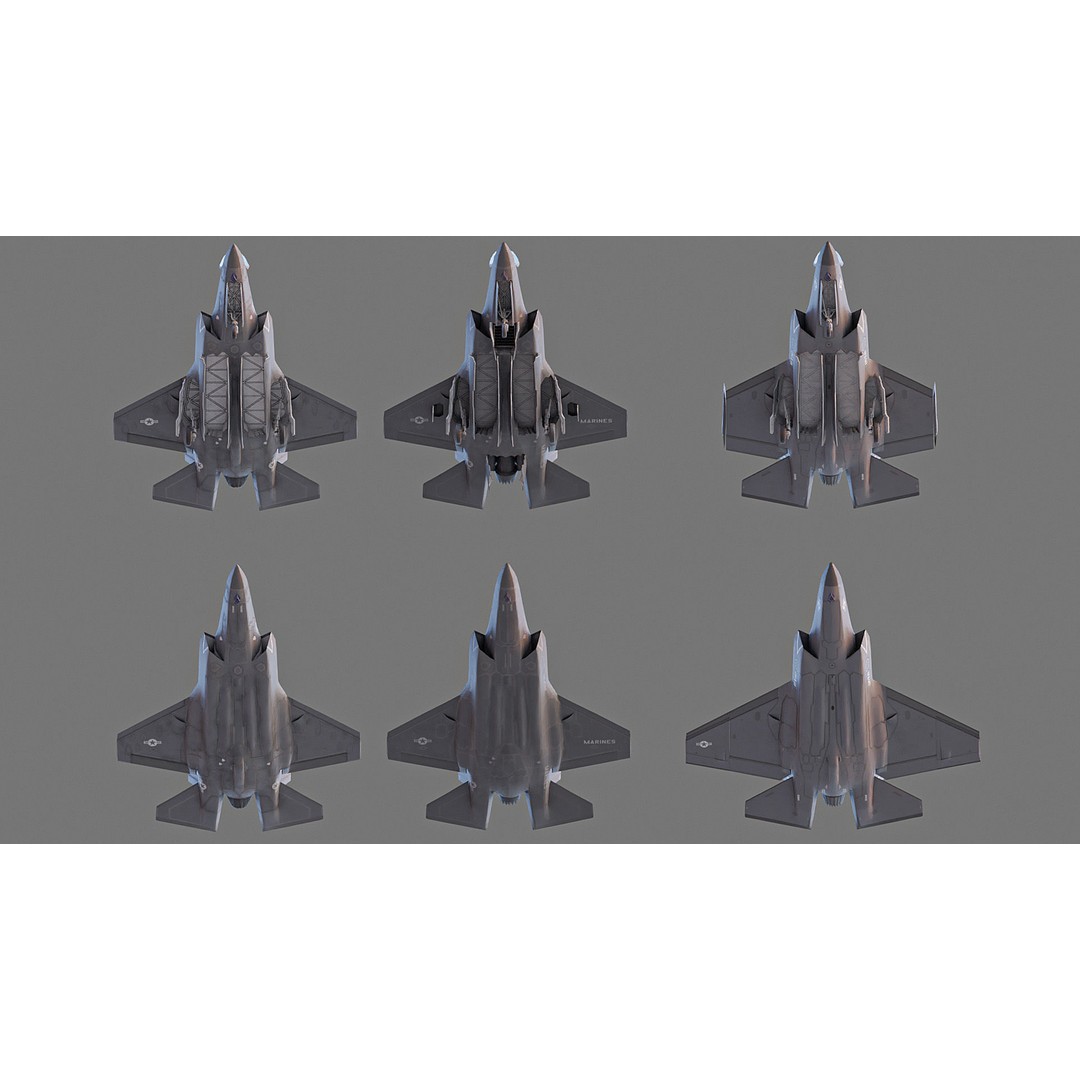 F35A F35B F35C 3D Model – Low Poly Military Aircraft Asset, FBX - View 6