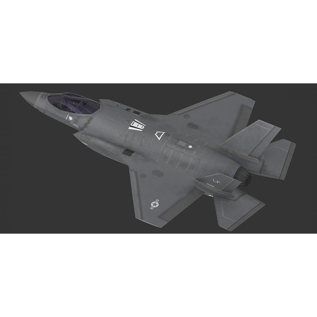 F35A F35B F35C 3D Model – Low Poly Military Aircraft Asset, FBX - View 8