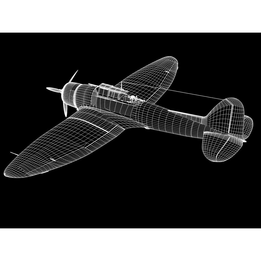 Aichi D3A Type 99 Bomber Val 3D Model – High Poly Aircraft Asset, FBX
