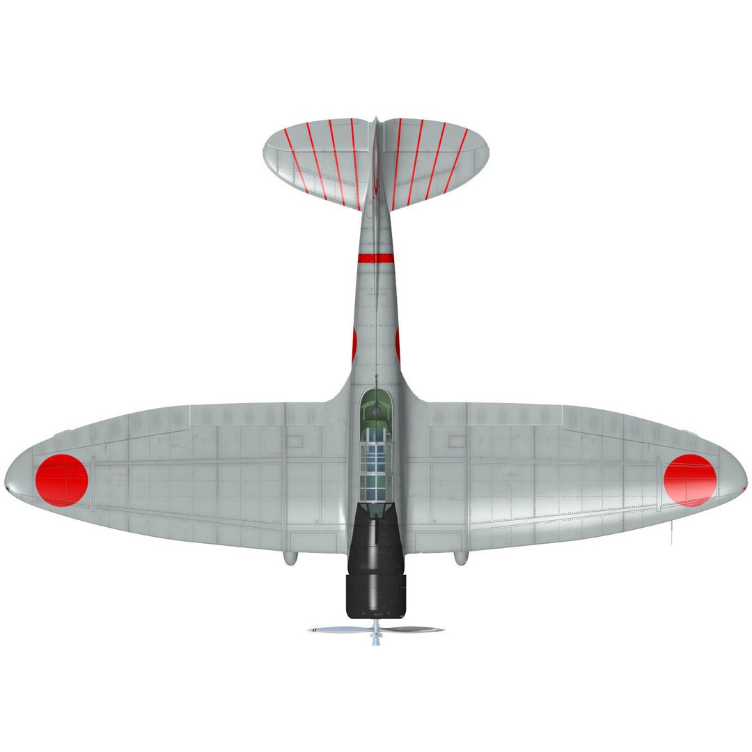 Aichi D3A Type 99 Bomber Val 3D Model – High Poly Aircraft Asset, FBX - View 10