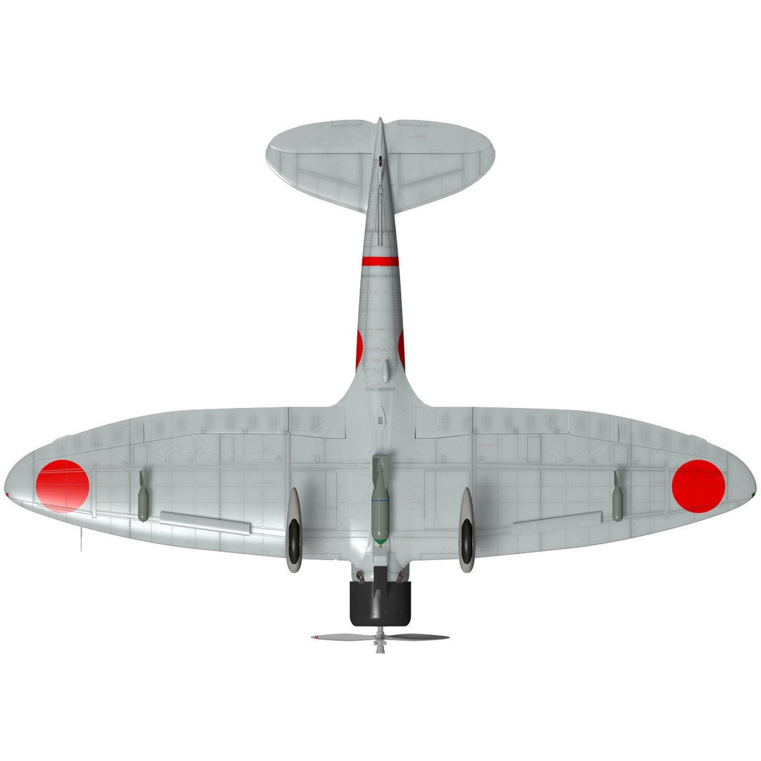 Aichi D3A Type 99 Bomber Val 3D Model – High Poly Aircraft Asset, FBX - View 11