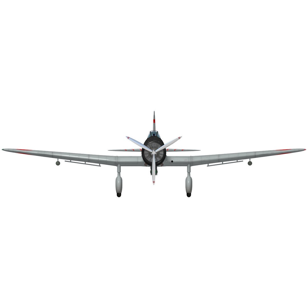 Aichi D3A Type 99 Bomber Val 3D Model – High Poly Aircraft Asset, FBX - View 9