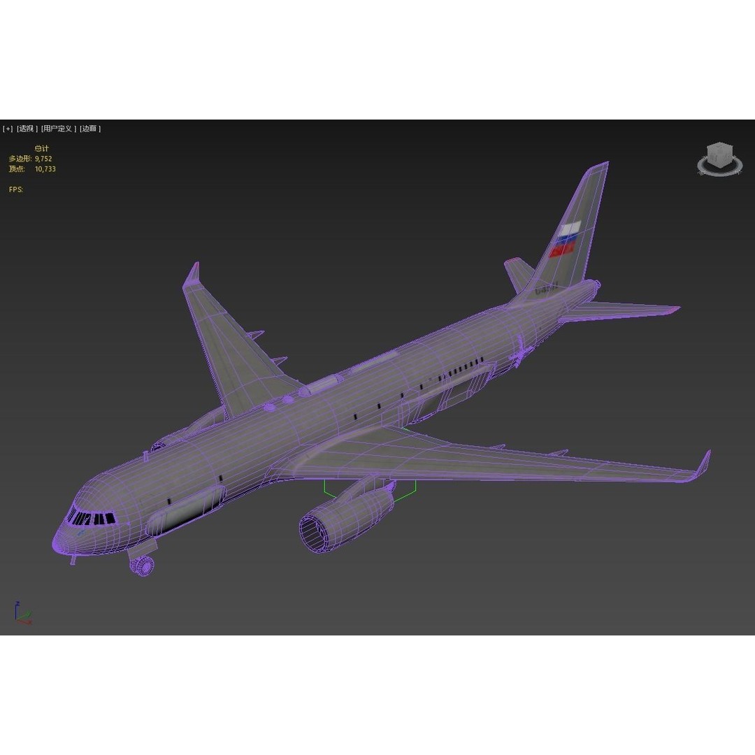 Tu-214R Reconnaissance Aircraft 3D Model – Low Poly PBR Game Asset, FBX