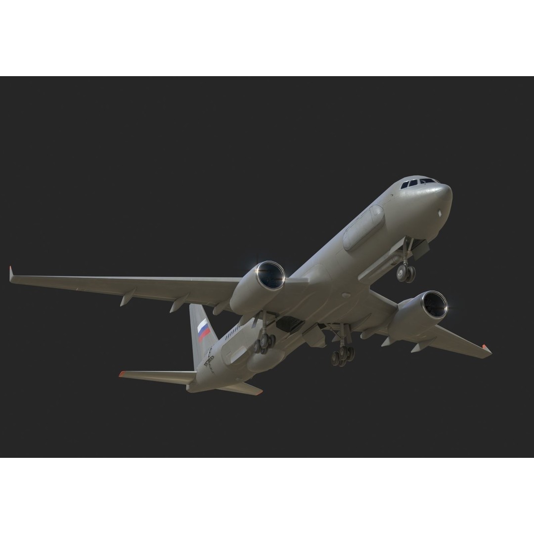Tu-214R Reconnaissance Aircraft 3D Model – Low Poly PBR Game Asset, FBX - View 7
