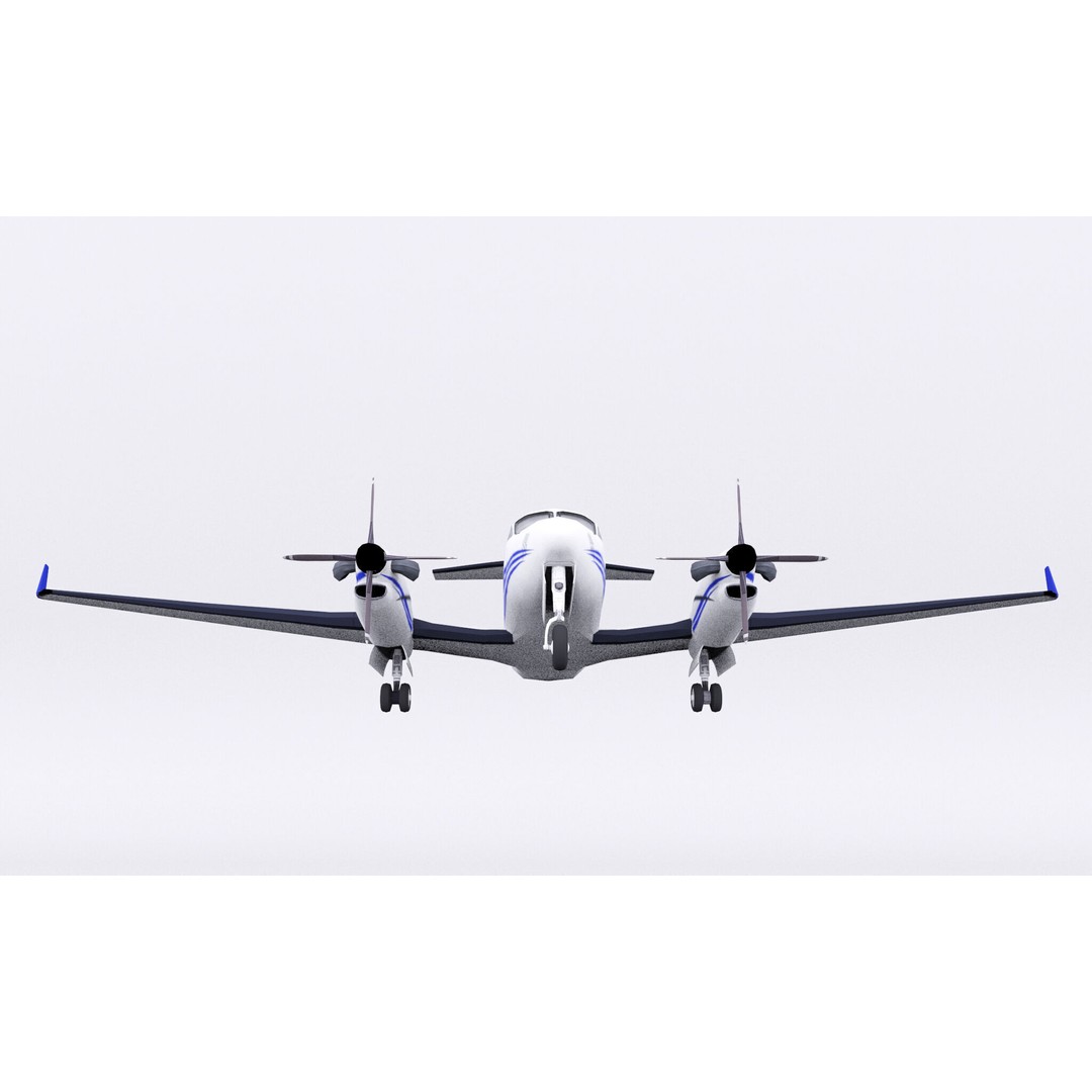 Beechcraft B300 3D Model – Low Poly Game Asset, FBX, PBR Textures - View 10