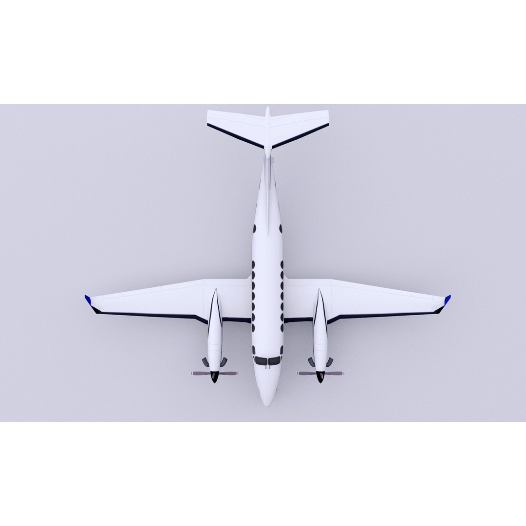 Beechcraft B300 3D Model – Low Poly Game Asset, FBX, PBR Textures - View 8