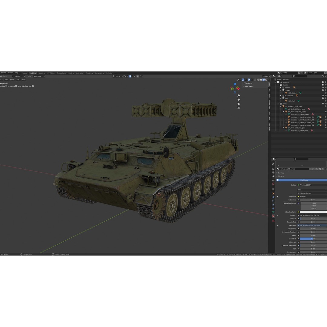 9K35 Strela-10 3D Model – Low Poly Game Ready Missile System, FBX - View 19
