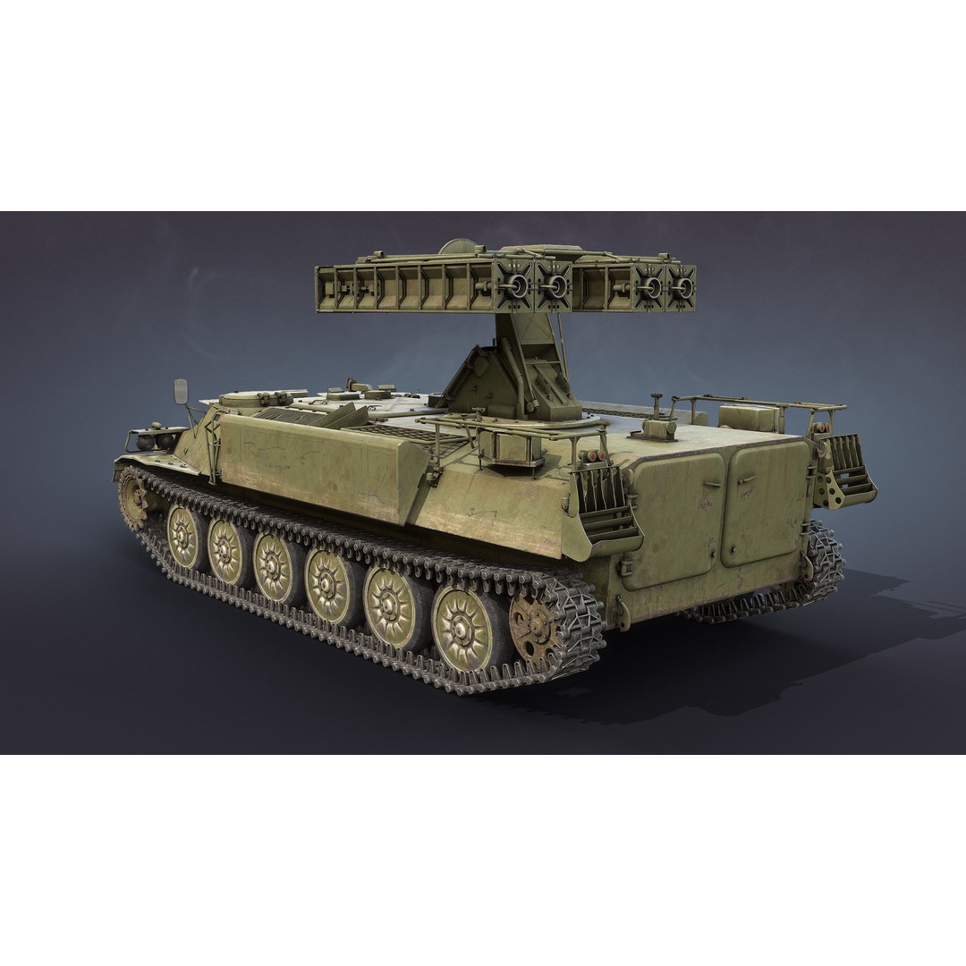 9K35 Strela-10 3D Model – Low Poly Game Ready Missile System, FBX - View 4