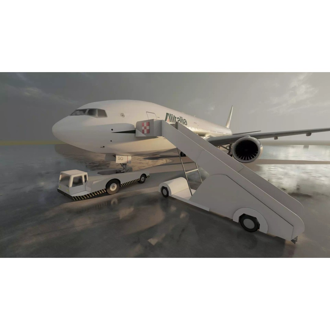 Boeing 777-200 3D Model – Detailed Aircraft with Interior, FBX - View 21