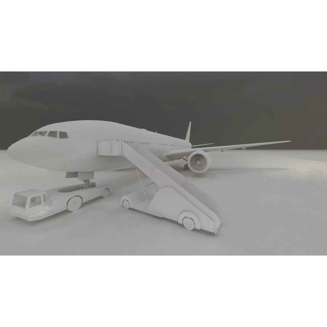 Boeing 777-200 3D Model – Detailed Aircraft with Interior, FBX - View 42