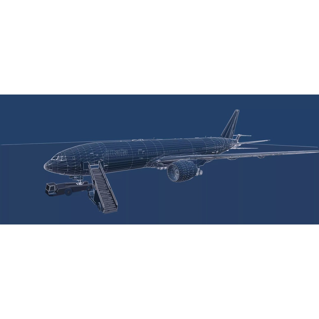 Boeing 777-200 3D Model – Detailed Aircraft with Interior, FBX - View 51