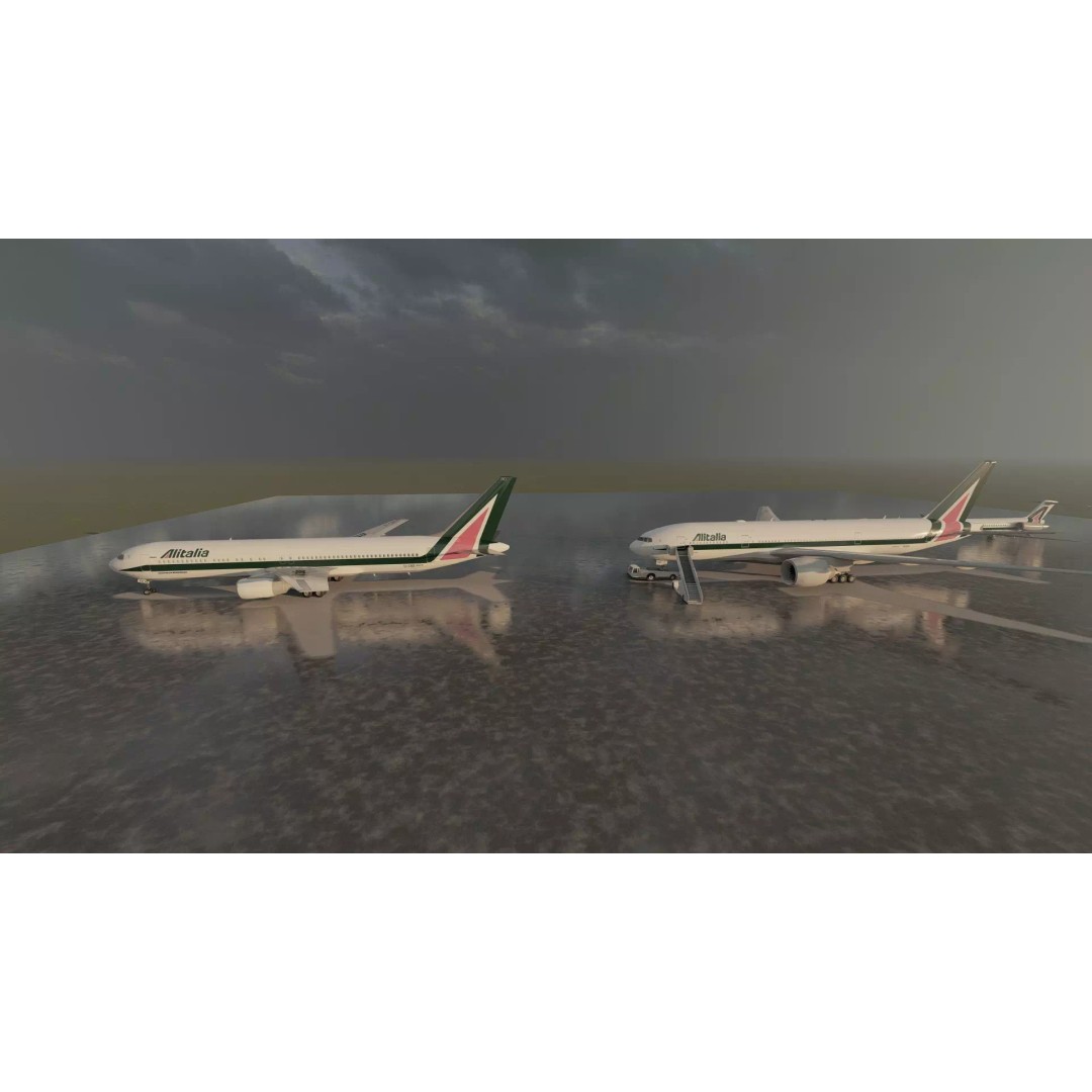Boeing 777-200 3D Model – Detailed Aircraft with Interior, FBX - View 9