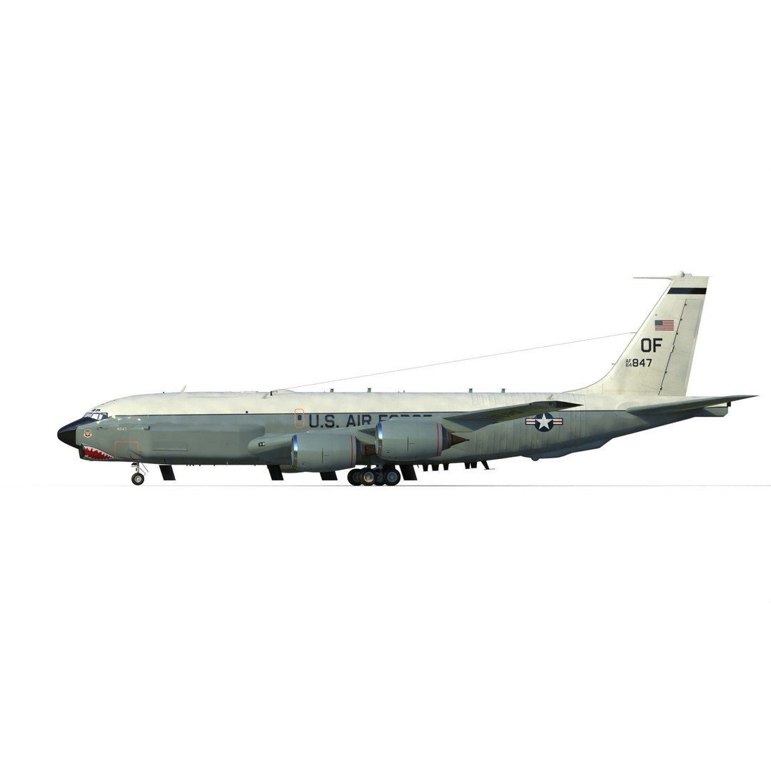 Boeing RC-135 U Combat Sent 3D Model – PBR Military Aircraft, FBX - View 11