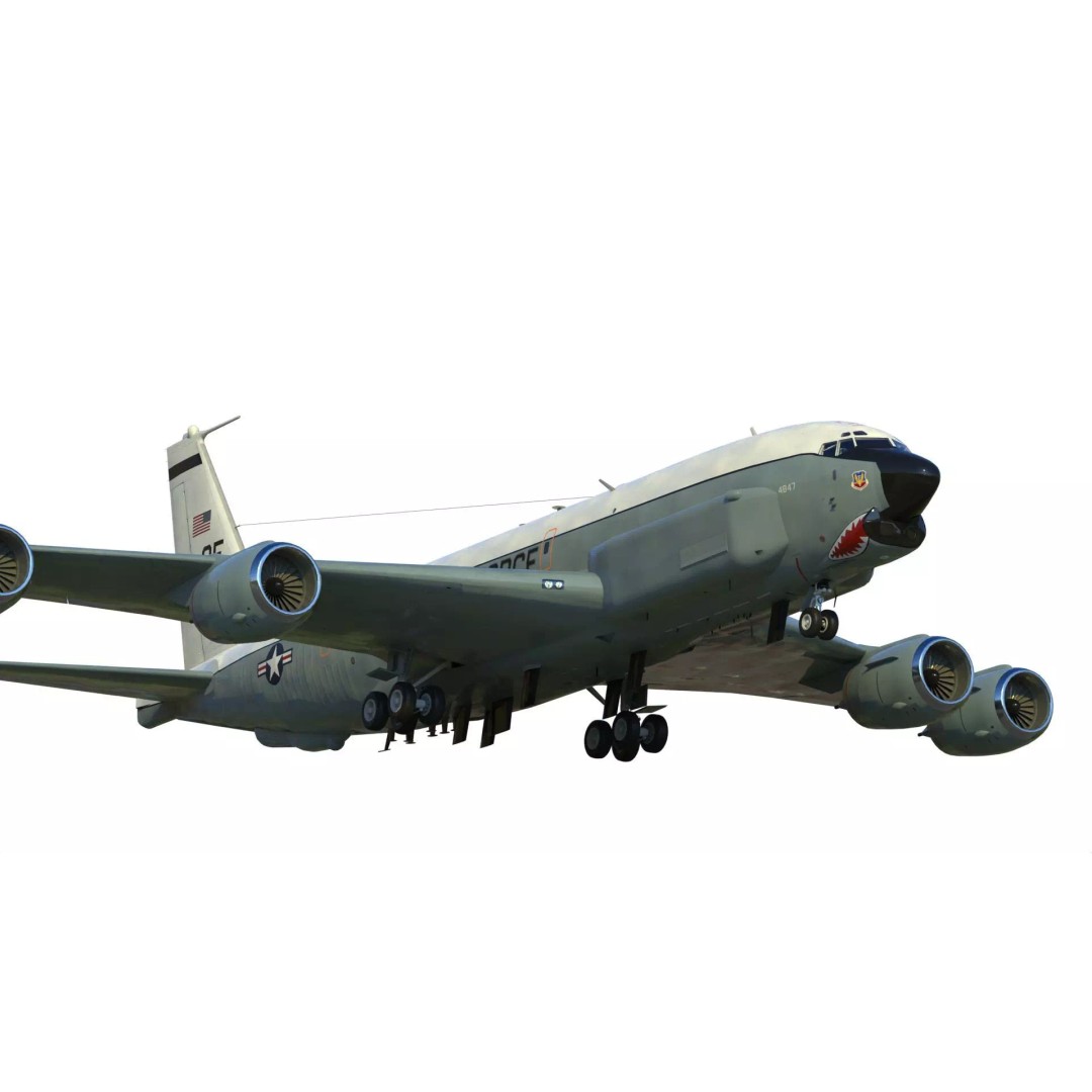 Boeing RC-135 U Combat Sent 3D Model – PBR Military Aircraft, FBX - View 2