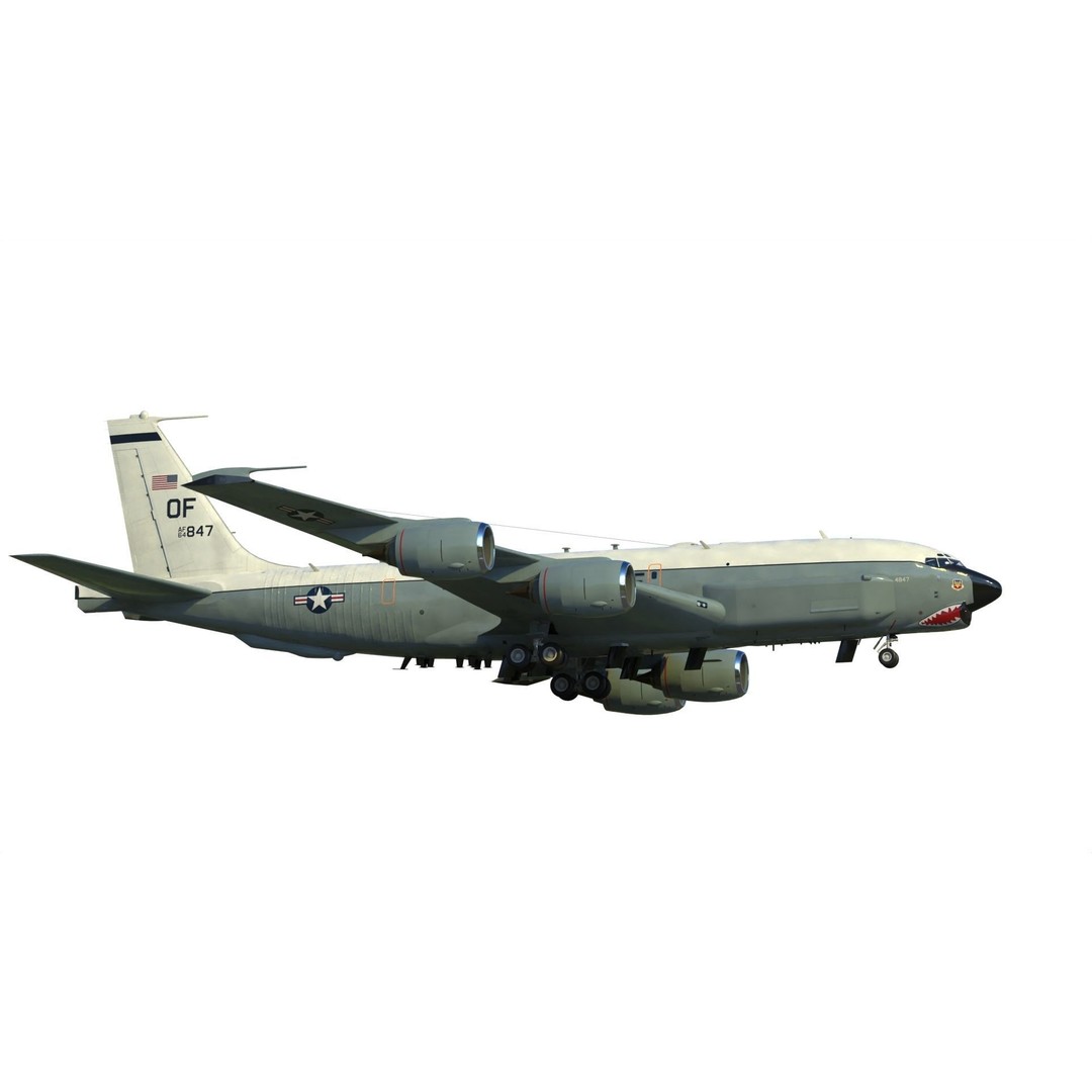 Boeing RC-135 U Combat Sent 3D Model – PBR Military Aircraft, FBX - View 3