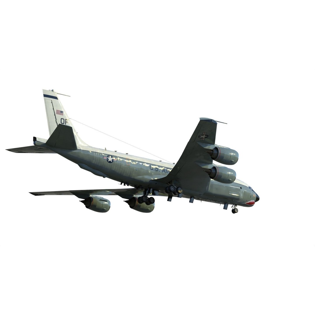 Boeing RC-135 U Combat Sent 3D Model – PBR Military Aircraft, FBX - View 4