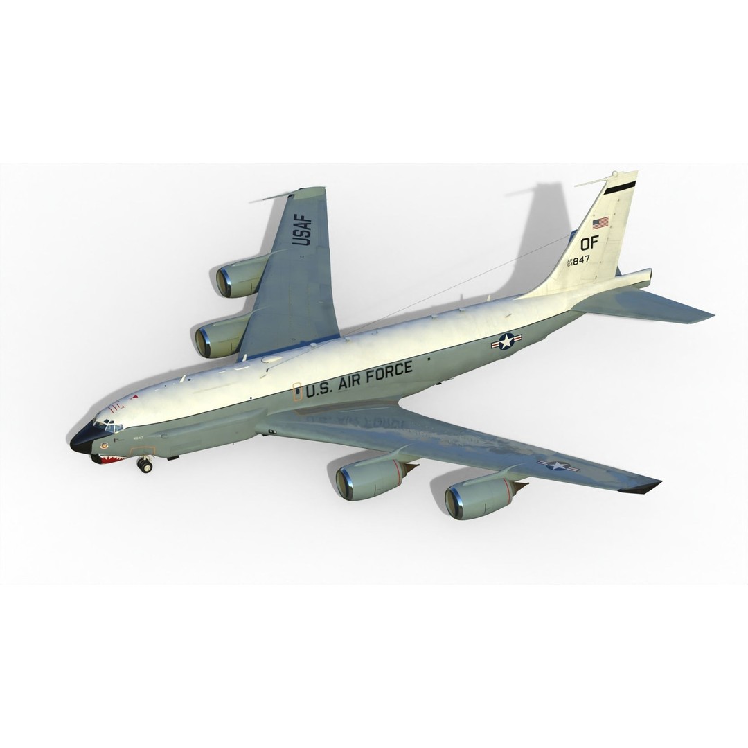 Boeing RC-135 U Combat Sent 3D Model – PBR Military Aircraft, FBX - View 8