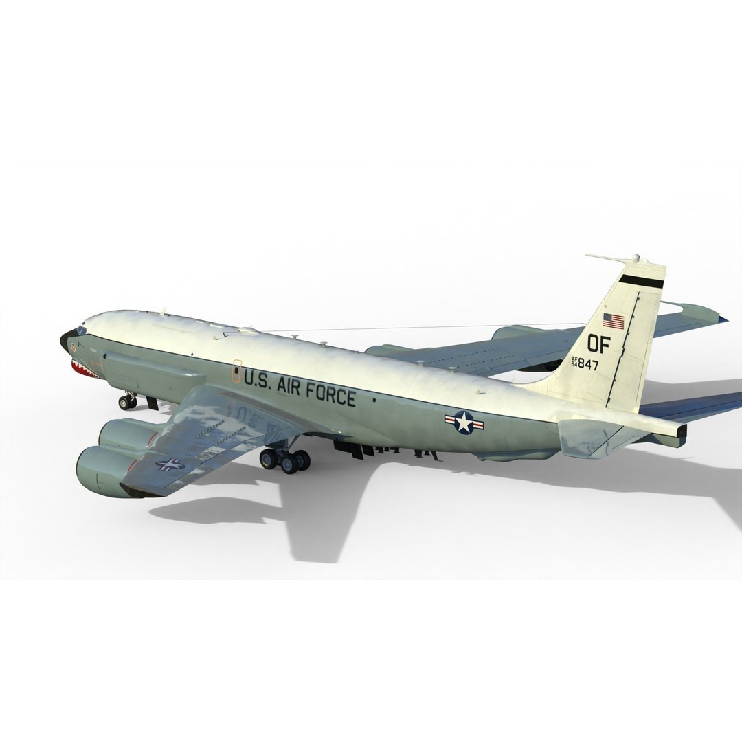 Boeing RC-135 U Combat Sent 3D Model – PBR Military Aircraft, FBX - View 9