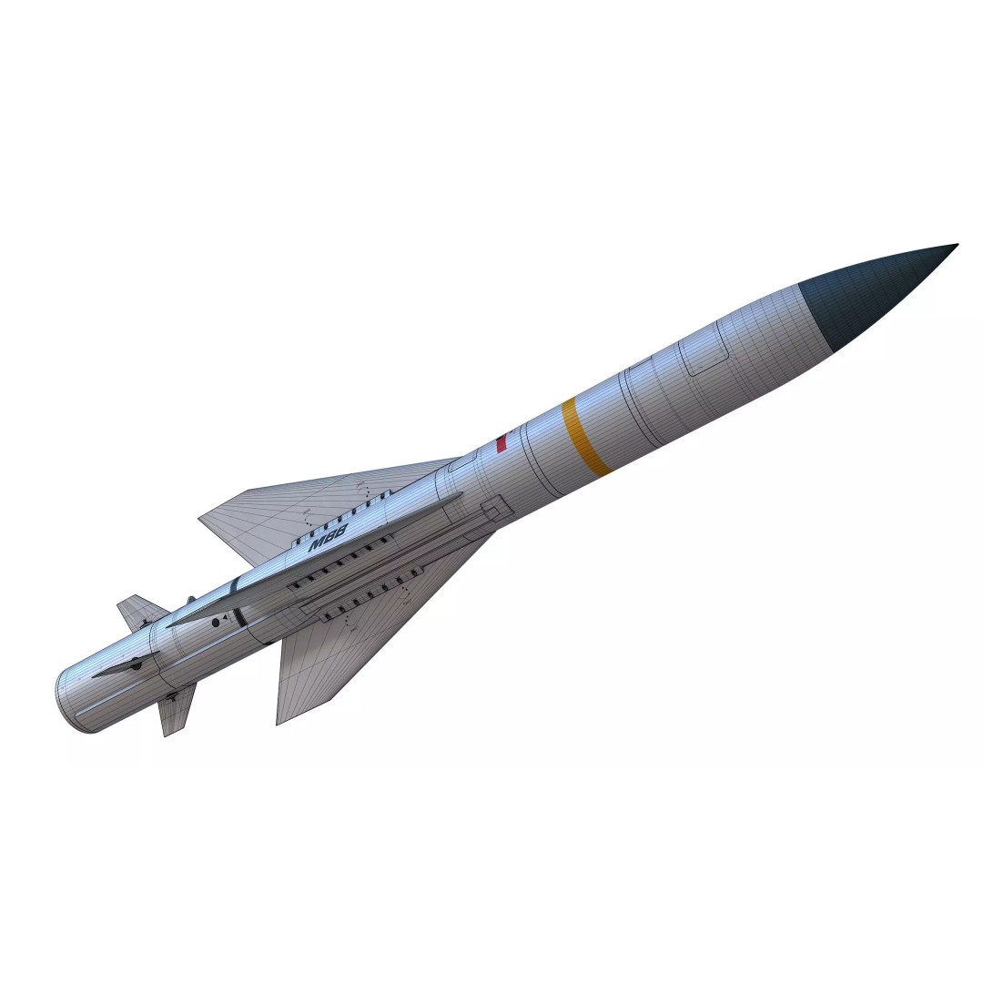 AS 34 Kormoran 3D Model – PBR Missile Asset, FBX, OBJ, Blender
