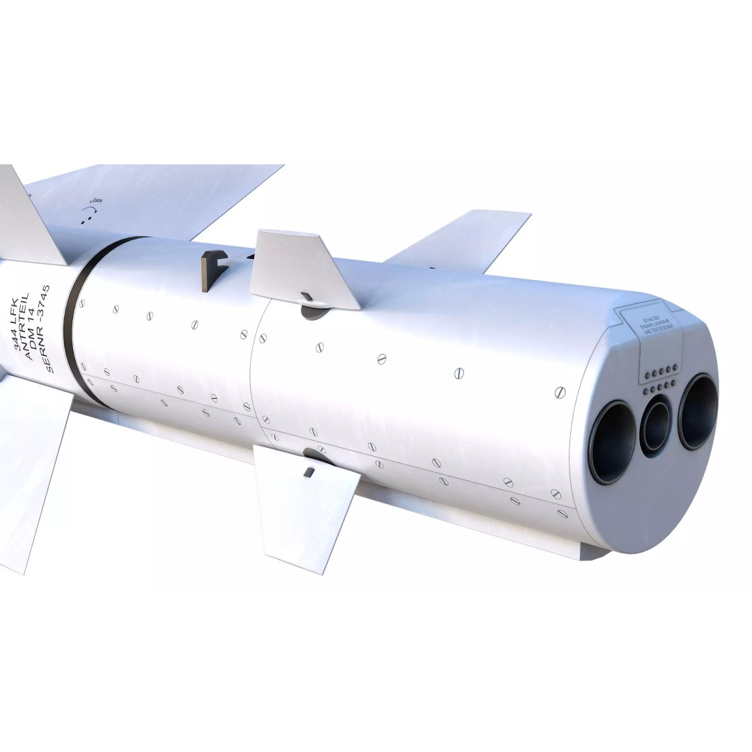 AS 34 Kormoran 3D Model – PBR Missile Asset, FBX, OBJ, Blender - View 10