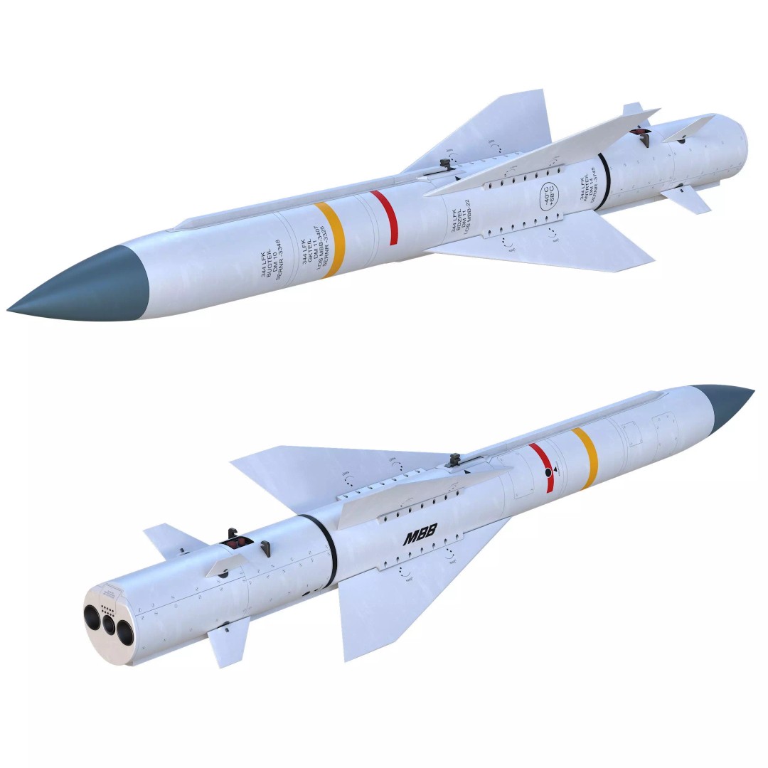 AS 34 Kormoran 3D Model – PBR Missile Asset, FBX, OBJ, Blender - View 15