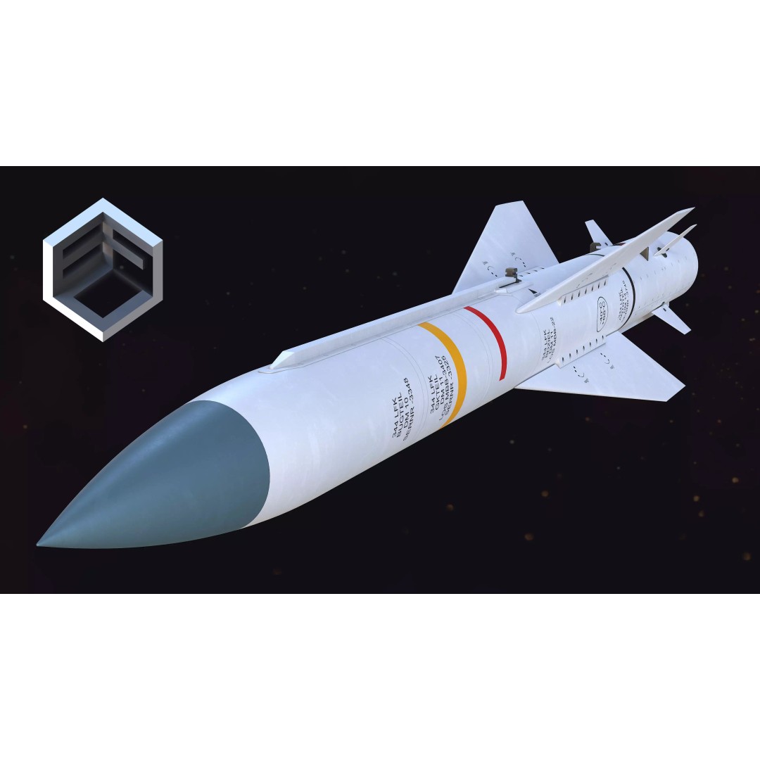 AS 34 Kormoran 3D Model – PBR Missile Asset, FBX, OBJ, Blender - View 2