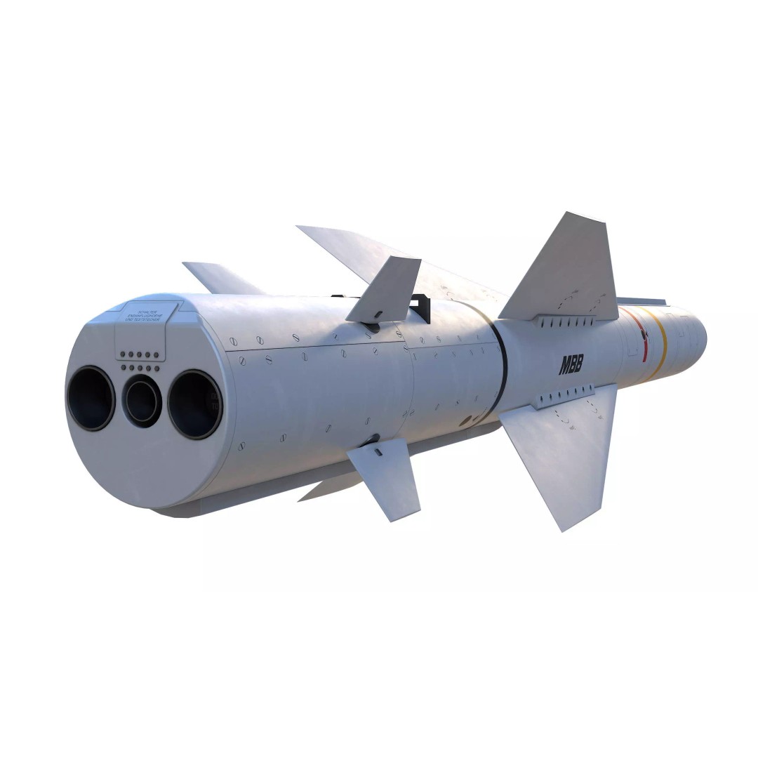 AS 34 Kormoran 3D Model – PBR Missile Asset, FBX, OBJ, Blender - View 6