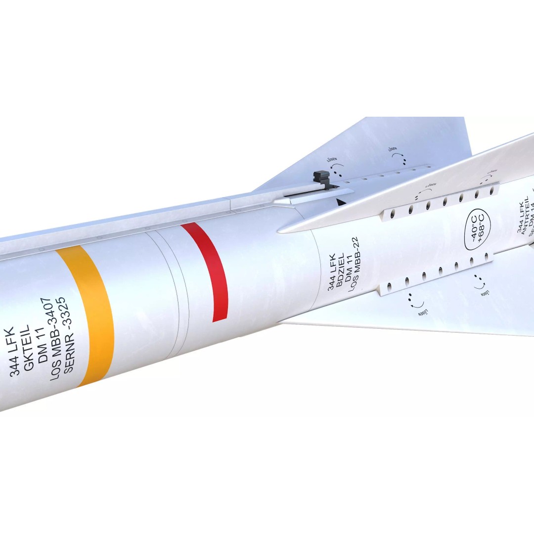 AS 34 Kormoran 3D Model – PBR Missile Asset, FBX, OBJ, Blender - View 8