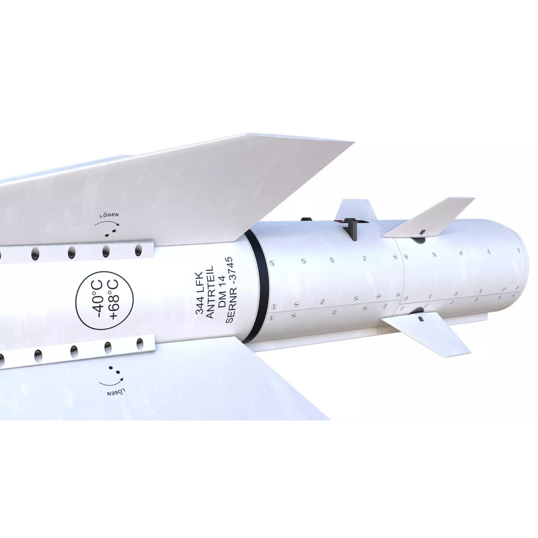 AS 34 Kormoran 3D Model – PBR Missile Asset, FBX, OBJ, Blender - View 9
