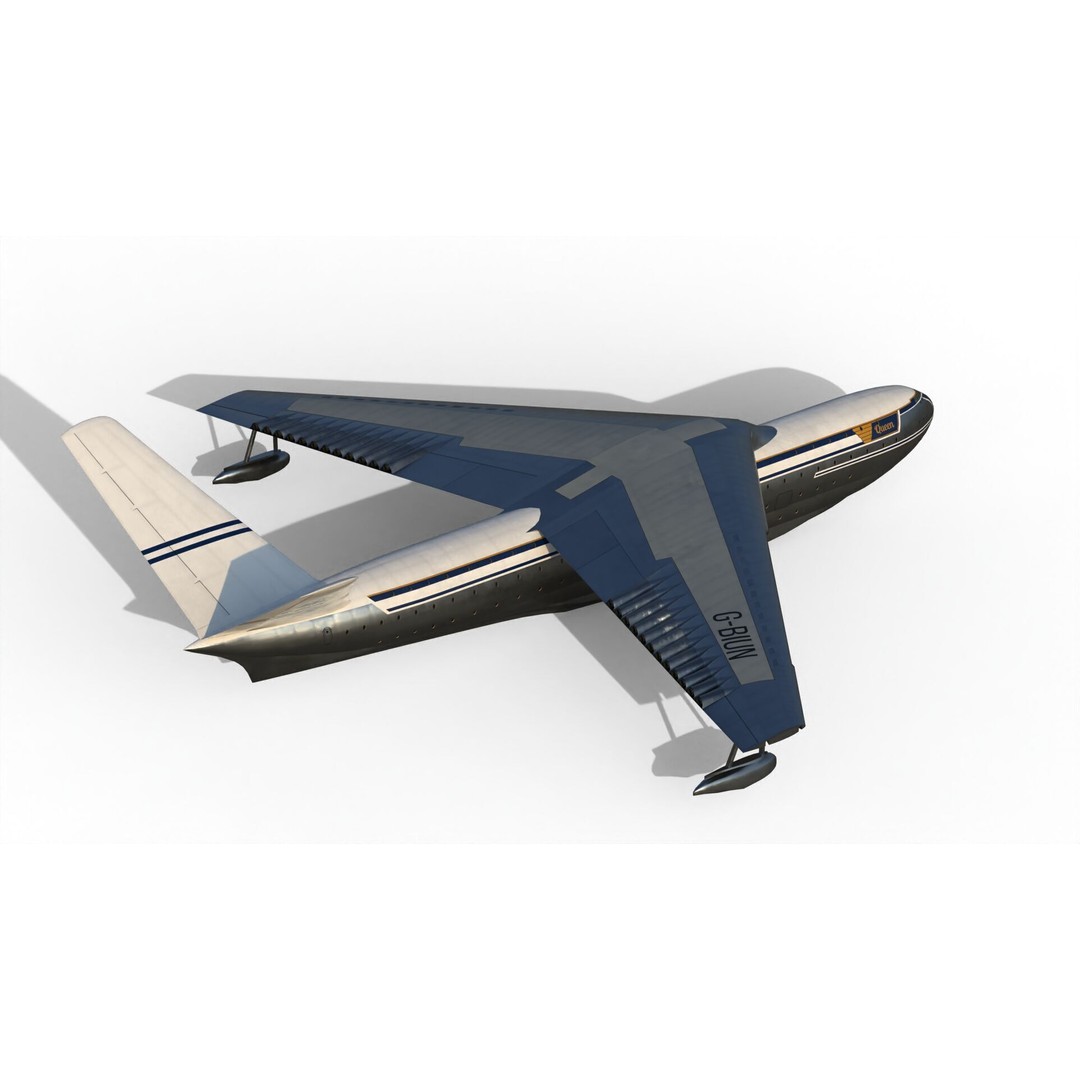 Saunders-Roe Queen 3D Model – British Jet Seaplane, FBX - View 10