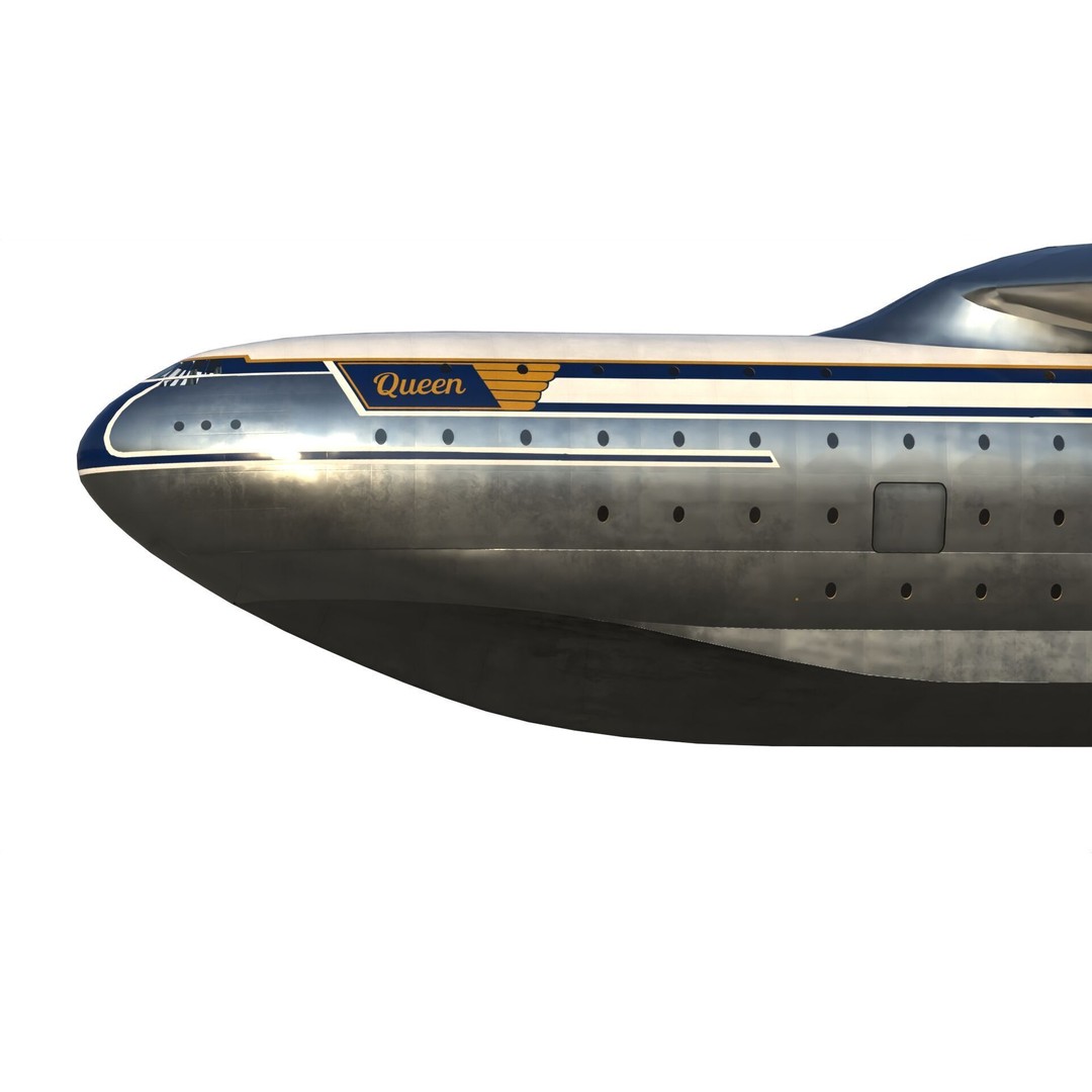 Saunders-Roe Queen 3D Model – British Jet Seaplane, FBX - View 12