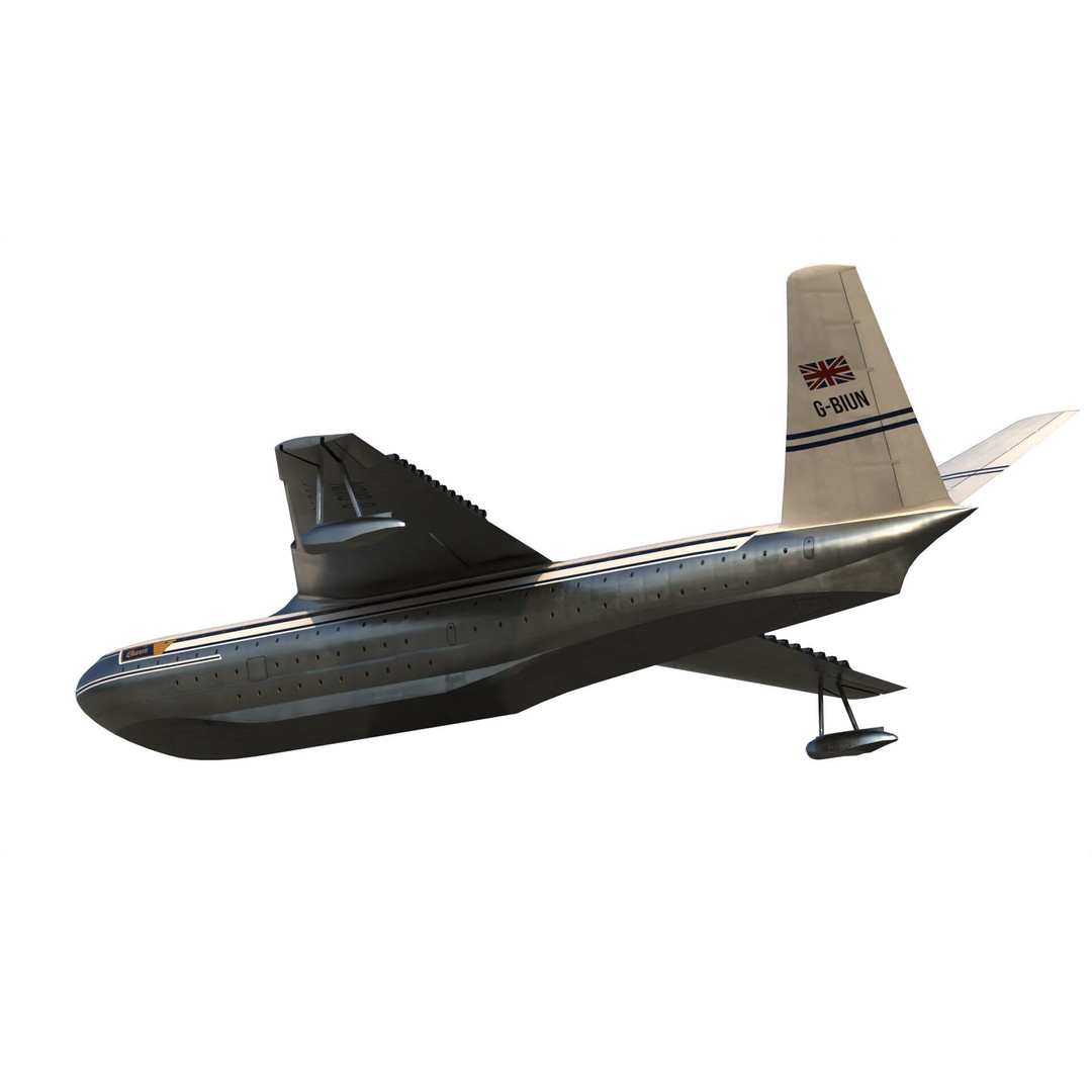 Saunders-Roe Queen 3D Model – British Jet Seaplane, FBX - View 14