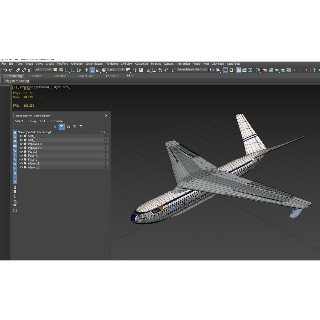Saunders-Roe Queen 3D Model – British Jet Seaplane, FBX - View 17
