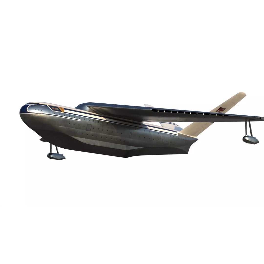 Saunders-Roe Queen 3D Model – British Jet Seaplane, FBX - View 2