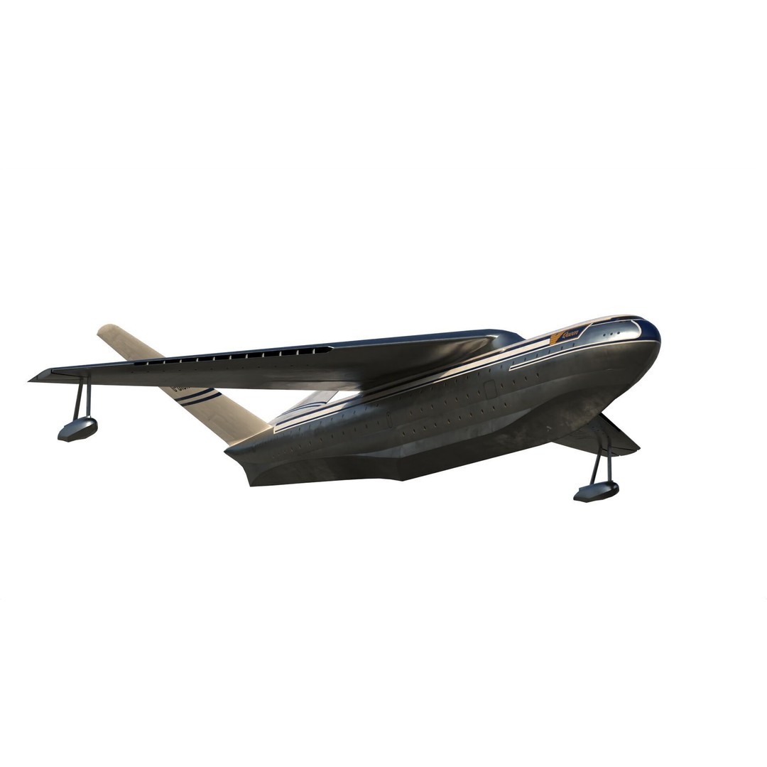 Saunders-Roe Queen 3D Model – British Jet Seaplane, FBX - View 3