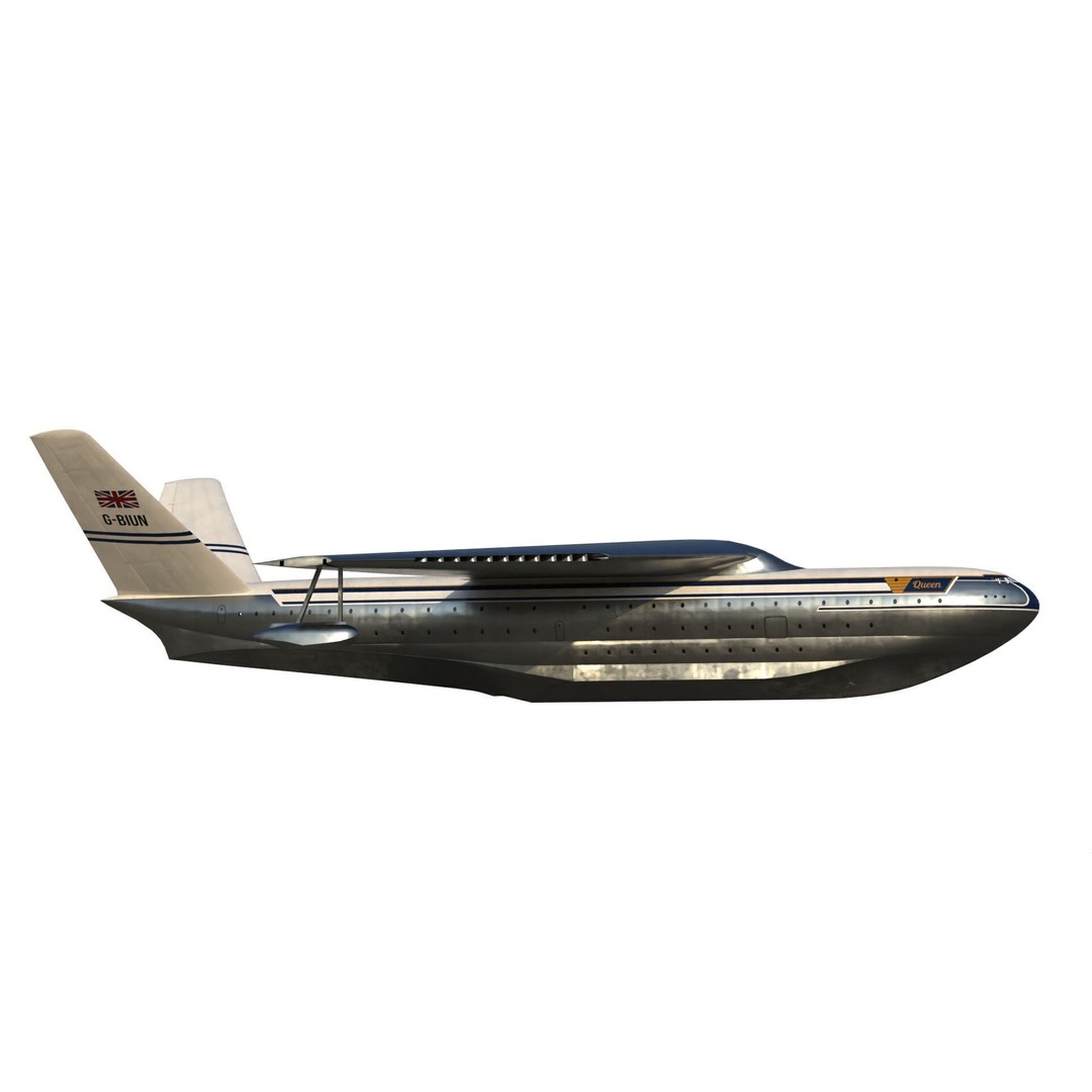 Saunders-Roe Queen 3D Model – British Jet Seaplane, FBX - View 4