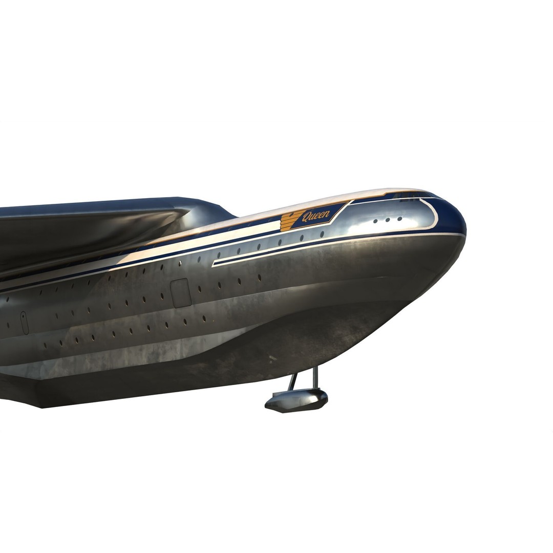 Saunders-Roe Queen 3D Model – British Jet Seaplane, FBX - View 8