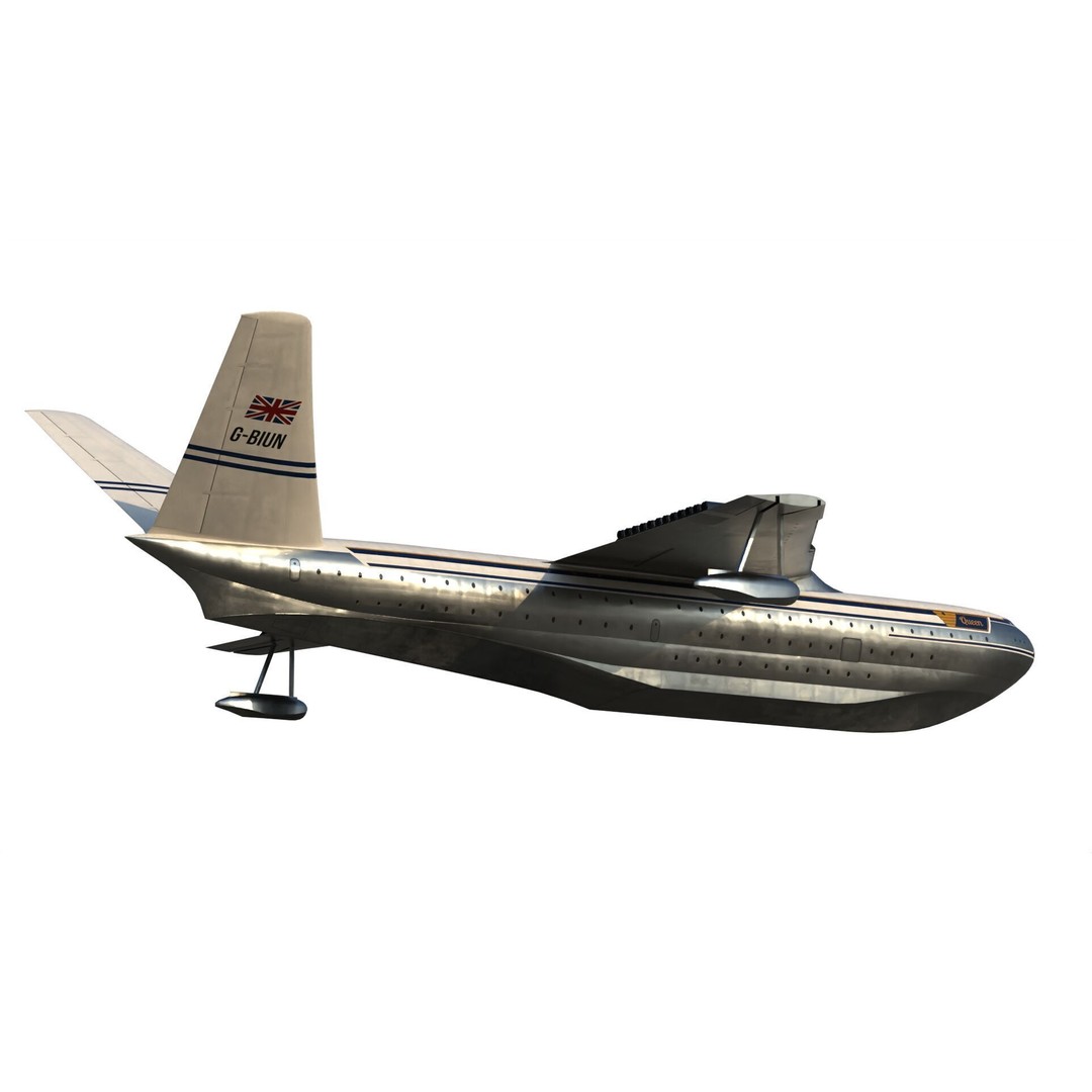Saunders-Roe Queen 3D Model – British Jet Seaplane, FBX - View 9