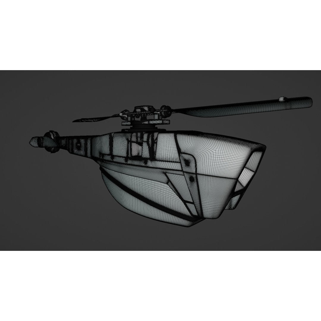 Black Hornet Drone 3D Model – High Poly Animated Rigged Asset, Blender