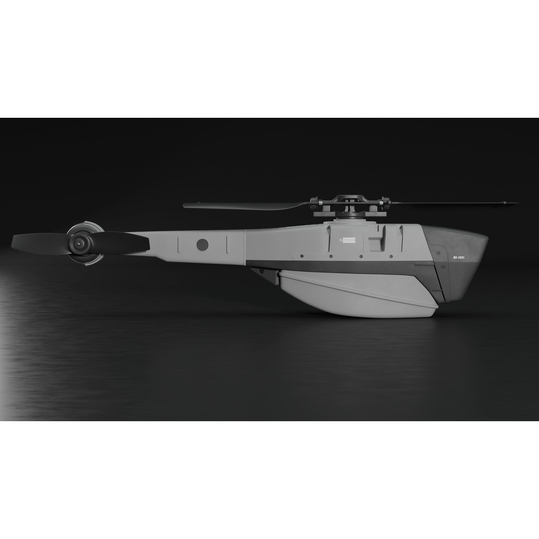 Black Hornet Drone 3D Model – High Poly Animated Rigged Asset, Blender - View 4
