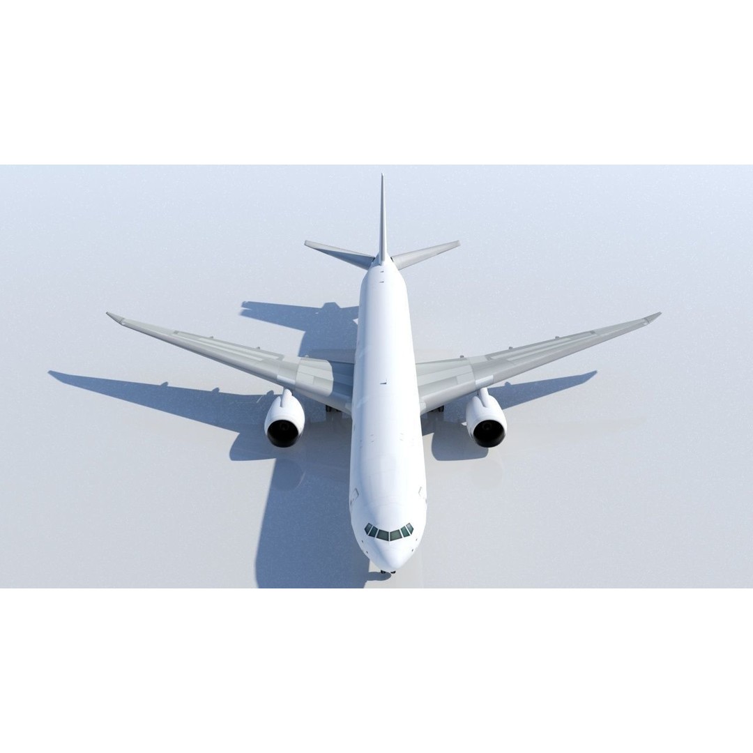 Boeing 777-300LR 3D Model – Low Poly Static Aircraft, FBX - View 3
