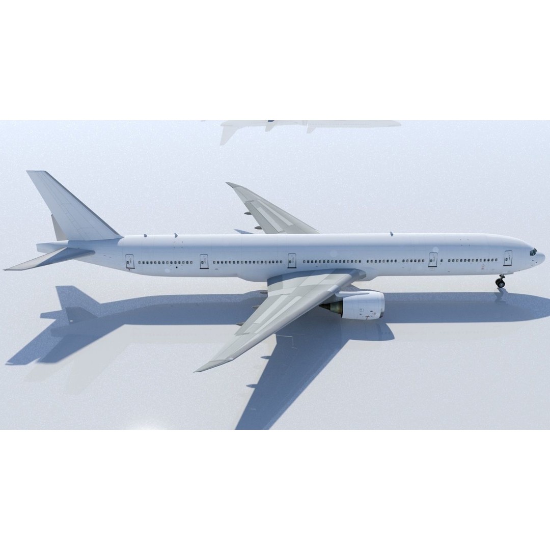 Boeing 777-300LR 3D Model – Low Poly Static Aircraft, FBX - View 5