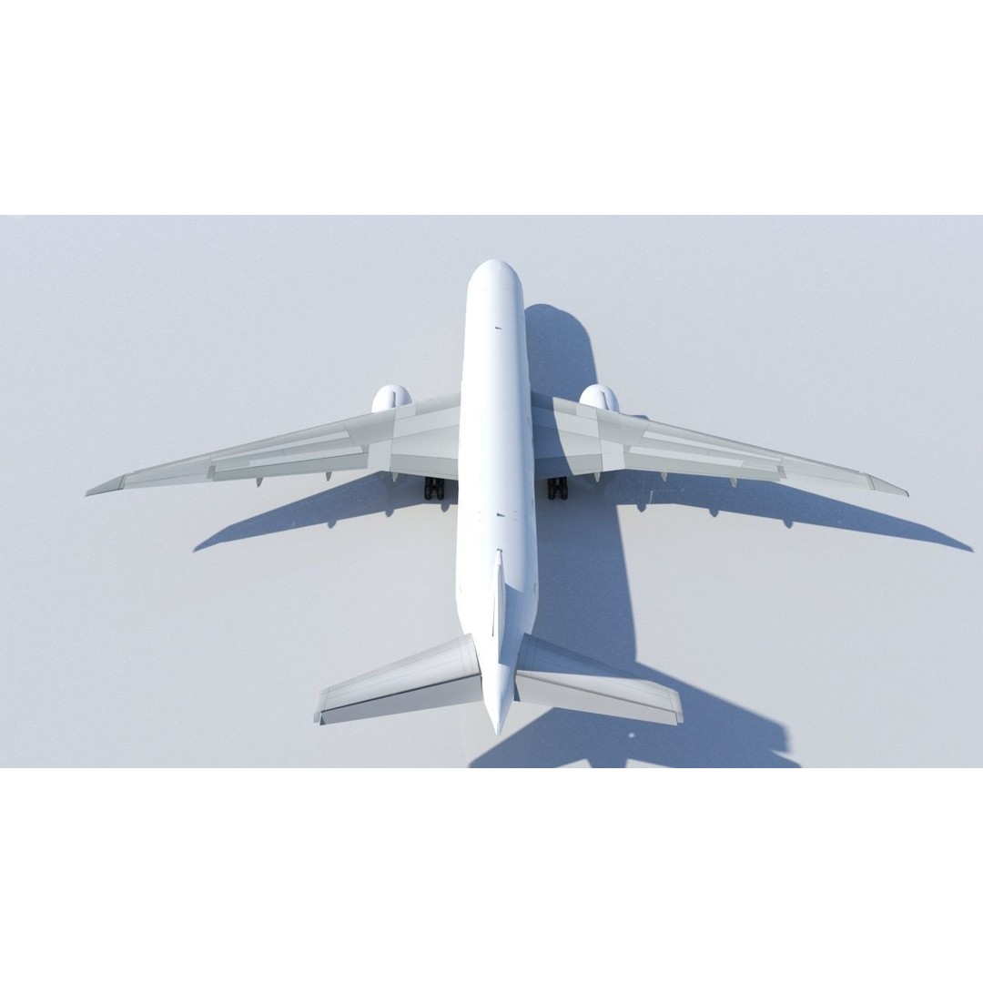 Boeing 777-300LR 3D Model – Low Poly Static Aircraft, FBX - View 7