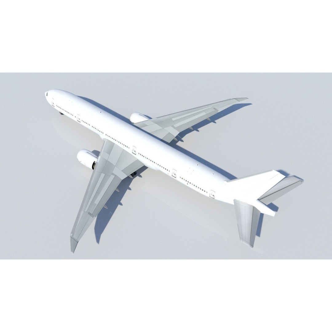 Boeing 777-300LR 3D Model – Low Poly Static Aircraft, FBX - View 8